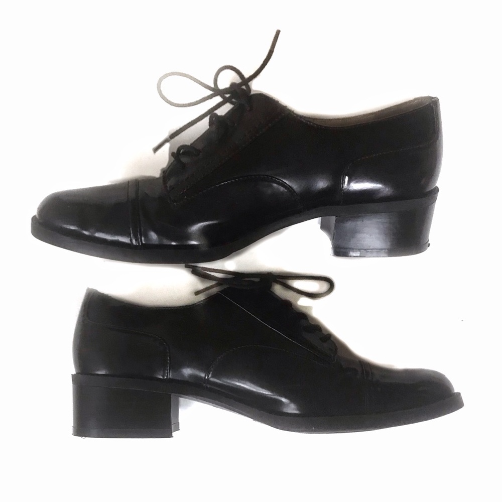 🇫🇷Vintage Black Heeled Oxfords